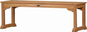 Gartenbank Massive Teak Bank ohne Rückenlehne 140 cm, wetterfeste Teak Sitzbank nachhaltige und unbehandelte Holzbank ohne Lehne