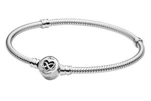 Pandora Moments Armband 599365C00 Heart Infinity Clasp Snake Silber 925 21