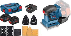 Bosch Akku-Schwingschleifer GSS 18V-10 / 2x 5,5 Ah ProCORE18V Akku + Ladegerät in L-Boxx
