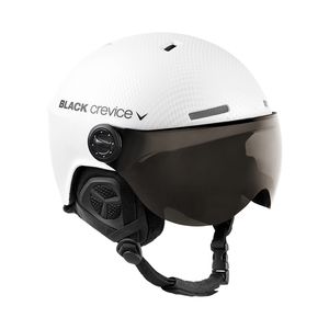 BLACK CREVICE Ski-& Snowboardhelm - Modell GSTAAD | Visierhelm | Farbe: White Carbon