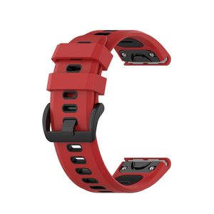 INF Garmin Fenix 3 / 6X / 5X Armband Silikon Rot/Schwarz