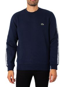 Lacoste Klassisches Logo-Streifen-Sweatshirt mit Passform, Blau XL
