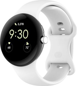 Bizon Strap Uhr Silikon Google Pixel Uhr 3/Uhr 2/Uhr 1 41mm weiß