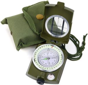 Kompass Militär Marschkompass Taschenkompass Peilkompass mit Tragschlaufe Wasserdicht für Jagd Wandern Aktivitäten Camping (Olivgrün)