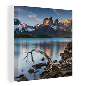 OneMillionCanvasses® - Leinwandbilder -Bild auf Leinwand Wandbild Leinwandbild Chile - See - Park, 20x20 cm, Kunstdruck Wandkunst Wohnzimmer Schlafzimmer