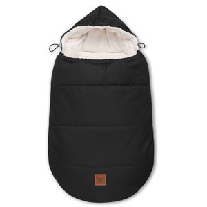 Pepi Winterfußsack - Schlafsack für Buggy Kinderwagen Babyschale Babyfußsack mit Reißverschluss - Waschbar - MiniBoo Black