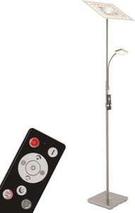 BRILONER AGILED LED Stehlampe, Fernbedienung, Dimmbar, Schwenkbar, CCT Farbtemperatursteuerung, matt-nickel, 28 x 28 x 180 cm