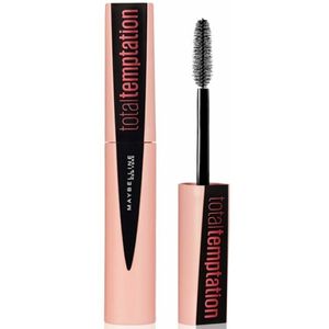 Maybelline Total Temptation Mascara Black wasserfeste Wimperntusche für verlängerte und geschwungene Wimpern 9 ml