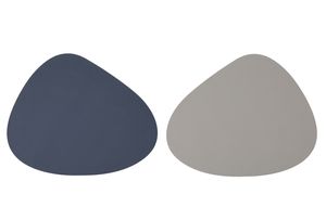 4 Stück Platzsets Stone 2-farbig Blau Grau zum Wenden