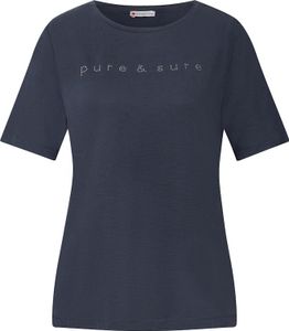 silk look shirt w.stone wordin 26859 deepwater blue Größe 34