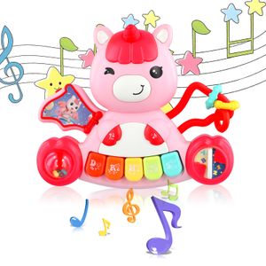 Baby Musik Spielzeug für 6 9 12 18 Monate Kleinkinder, Musikspielzeug mit Licht & Ton Musikinstrumente Klavier Tastatur Babyspielzeug