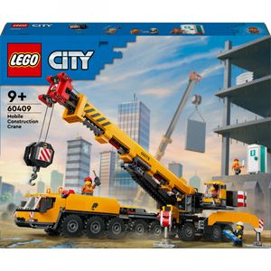 LEGO City Mobiler Baukran, Bauspielzeug für Jungen und Mädchen, Geschenk für kreative Kinder, ausfahrbarer langer Ausleger, 4 Bauarbeiter-Minifiguren für Rollenspiele 60409