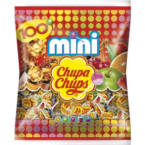 Chupa Chups Mini Lutscher Erdbeere Apfel Orange und Cola 600g