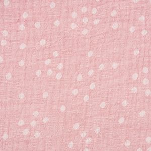 Double Gauze Jacquard Doubleface Punkte rosa meliert weiß 1,35m Breite