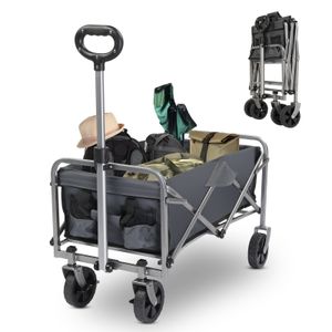 FCH Bollerwagen Faltbar Handwagen, klappbar Transportwagen 360 ° drehbar belastbar bis 100kg, Grau,74.5x43.5x85cm FCH Bollerwagen Faltbar Handwagen, klappbar Transportwagen 360 ° drehbar belastbar bis 100kg, Grau,74.5x43.5x85cm