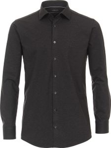 VENTI Herren Businesshemd Langarm Kent Modern-Fit Jerseyflex Anthrazit 41