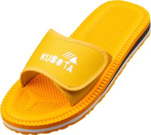 Kubota Badelatschen mit Klettverschluss Pantoletten Sandalen Damen "Velcro" Gelb, 37