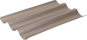Baguette-Brotform, antihaftbeschichtet, gewellte Baguette-Form, perforiertes Baguette-Backblech für italienisches Sauerteigbrot