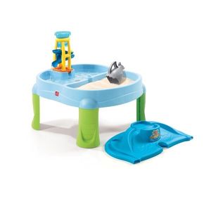 Step2 Splash & Scoop Bay Sand & Wassertisch | Wasserspieltisch für Kinder in Blau | Wasserspielzeug / Sandtisch für den Garten