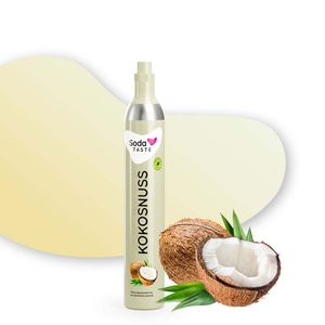 SodaTASTE Kokosnuss - CO2-Tauschzylinder, zuckerfrei für bis zu 60l gesprudeltes Wasser mit Geschmack