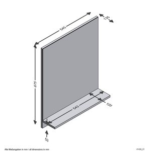 Lustro ścienne FMD z półką 54,5x13,5x67,5 cm Dąb Artisan