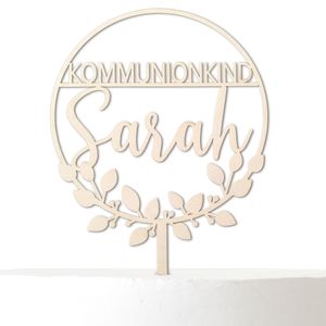 Cake Topper Kommunionkind - Personalisierter Kommunion Tortenstecker mit Name