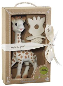 Vulli 616624 Sophie THE Giraffe + Natural Teether SET 0M+ Latex-Beißring, bis 3 Monate, BPA-frei