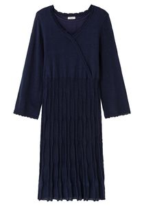 sheego Damen Große Größen Strickkleid in Wickeloptik, mit Jersey-Unterkleid Strickkleid Citywear feminin V-Ausschnitt - unifarben
