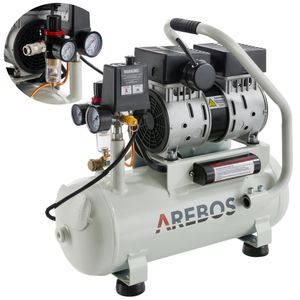 AREBOS Whispering Compressor 500W, vzduchový kompresor 12l, bezolejový, euro rychlospojka, vzduchový kompresor