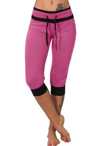 Damen Yoga Caprihose Spleißen Slim Fit Ausgestellte Hohe Taille Fitness Gym,Farbe: Rose,Größe:4XL