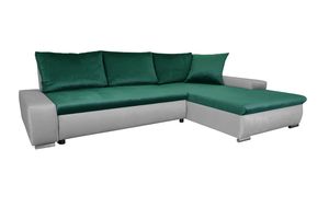 Grün Ecksofa TEO mit Bettkasten und Schlaffunktion und Stauraum - Wohnzimmer Couch