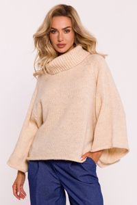 Made of Emotion Klassischer Pullover für Frauen Ramazani M822 beige One size