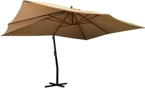Ampelschirm mit Holz-Mast 400x300 cm Taupe