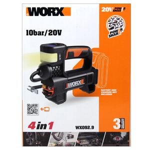 Worx WX092.9 2-in-1 Inflator und Taschenlampe, 20V