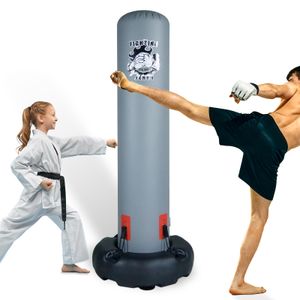 ZERRO Boxsack 166cm Erwachsene Kinder Freistehender Aufblasbare Standboxsack Boxing Trainer Heavy Duty für Kickboxen, Karate, MMA, Boxen und Stressabbau (Mit Pumpe)