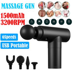 30W 3200r/min Electric LCD Massage Gun Massagepistole Muskel Massager Massagegerät mit 4 Köpfe Rot