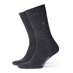 Burlington Herren Socken LEEDS - Schurwolle, Logo, Uni, One Size, 40-46 Anthrazit mel.
