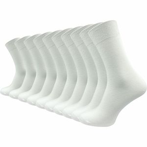 Gawilo  100% Baumwolle Socken (10 Paar) | Komfortbund venenfreundlich | Herren & Damen, Weiss / 35 - 38