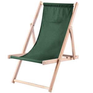 KADAX Liegestuhl, Strandstuhl aus Holz, Sonnenliege "Tulon" mit Traglast bis 120kg, Dunkelgrün