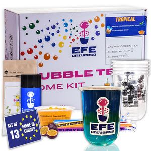 DIY Bubble Tea Geschenbox, Bubble Tea Home Kit, Boba Kit Tropical Vibes für 5-7 Personen