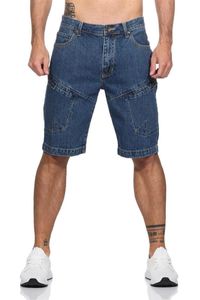 Herren 3/4 kurze-Hose Jeans Short Bermuda Capri;  Blau-Hell/36