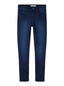 Name It Mädchen Jeans-Hose NkfPolly Sweat-Denim Skinny-Fit Used-Look, Farbe:Blau, Größe:140