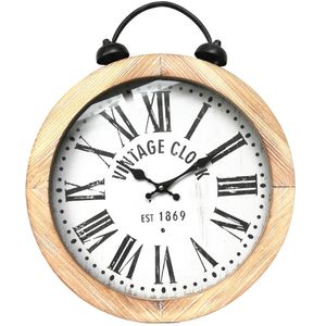 Mucola Wanduhr Dekouhr 40CM Holz Metall Analog Motivuhr Wohnzimmer Küchenuhr Vintage Shabby Chic Uhr Quartz Bürouhr Hängeuhr Leise