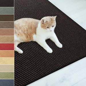 Sisal-Kratzteppich Für Katzen widerstandsfähig viele Farben & Größen 100 x 100 cm Schwarz