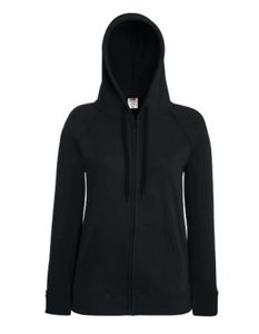 Lady-Fit Lightweight Hooded Sweat Jacket - Farbe: Black - Größe: L