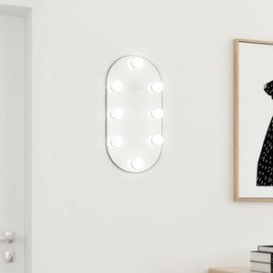 Prolenta Premium  Spiegel mit LED-Leuchten 40x20 cm Glas Oval