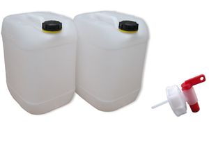 2 Stück 20 Liter Kanister Camping Wasserkanister Farbe natur inkl. Auslaufhahn (2x20knn + H.) 2 Stück 20 Liter Kanister Camping Wasserkanister Farbe natur inkl. Auslaufhahn (2x20knn + H.)