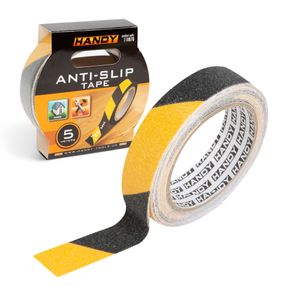 Handy – Anti-Rutsch-Streifen-Warnband selbstklebend – 5 m x 2,5 cm – schwarz/gelb für Treppen, Boden, Schwelle – wasserdicht – für drinnen und draußen