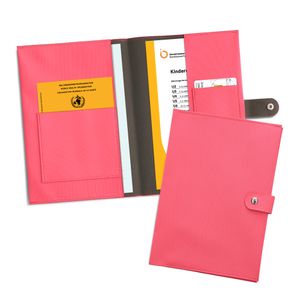 kwmobile Neopren Hülle für deutsches Untersuchungsheft - U-Heft Hülle und Impfpass Hülle - extra Fächer - Cover Neon Pink