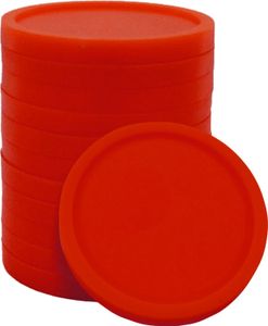 CombiCraft Einkaufswagenchips 1€ Format aus starkem Kunststoff in Rot - 100 Stück